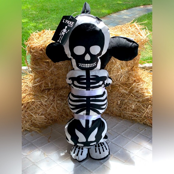 LYKKE Decor Halloween Skeleton Pillow 46” x 11” Black/White- NWT - Picture 3 of 7